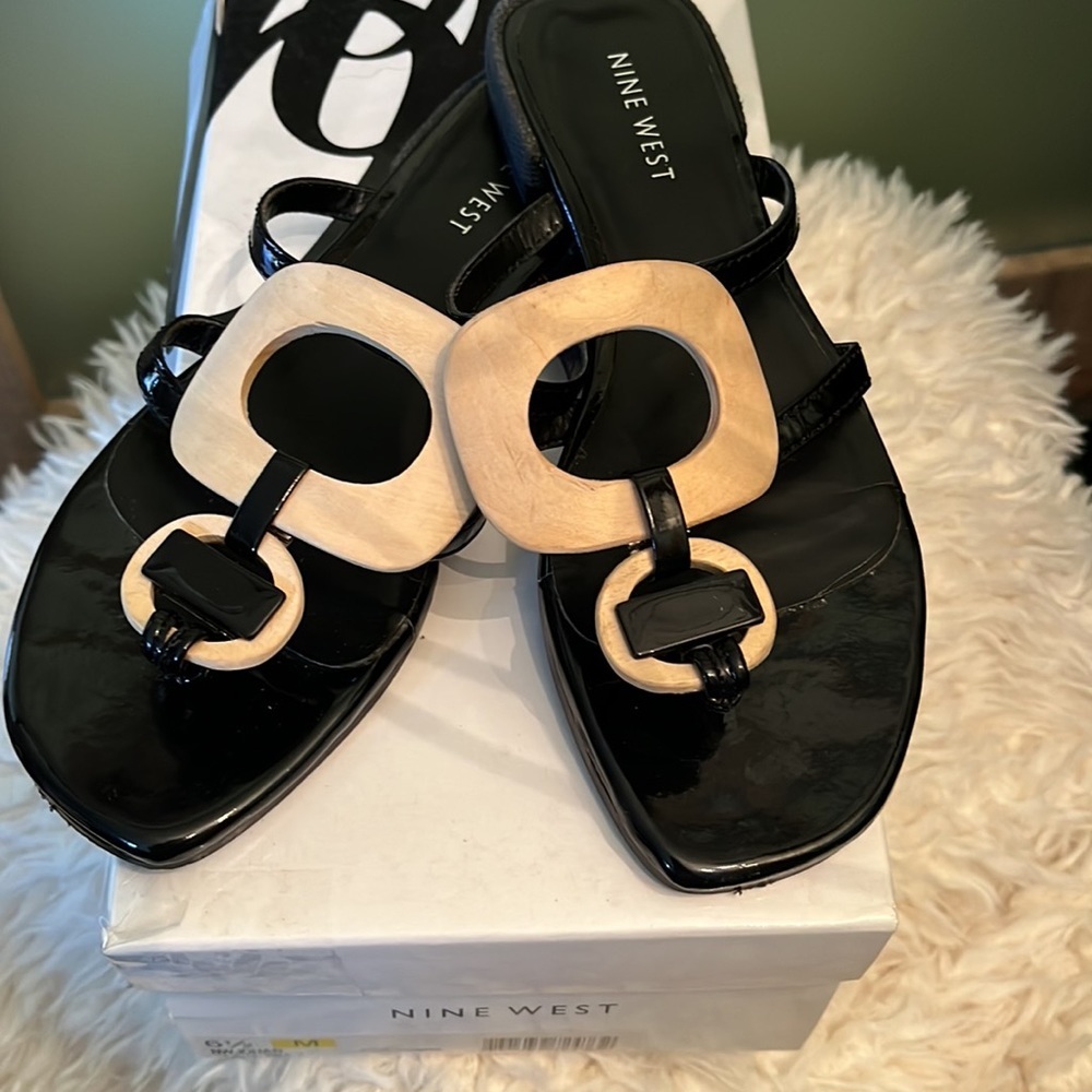Black and Cream Sandals